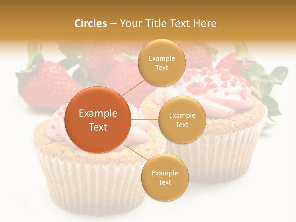 Tasty White Strawberry Muffins PowerPoint Template