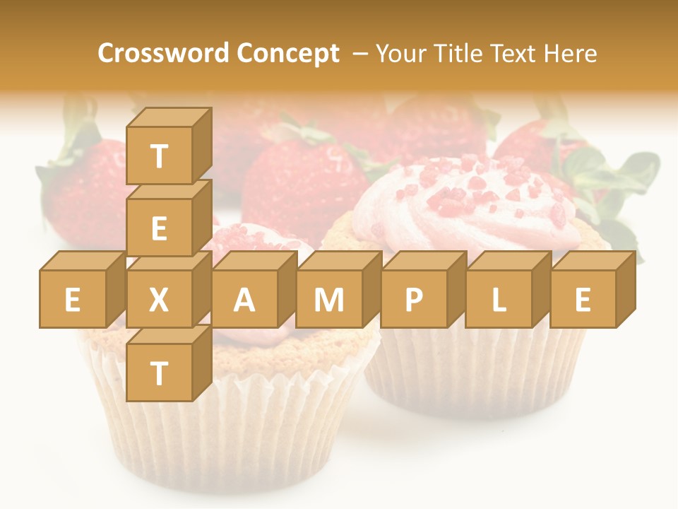 Tasty White Strawberry Muffins PowerPoint Template