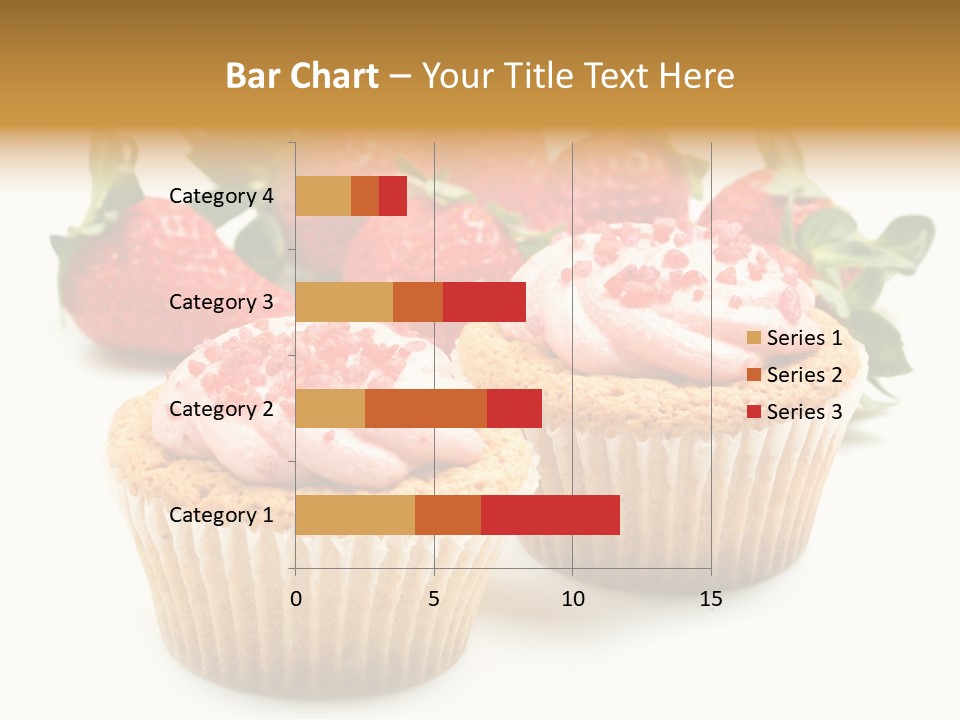 Tasty White Strawberry Muffins PowerPoint Template