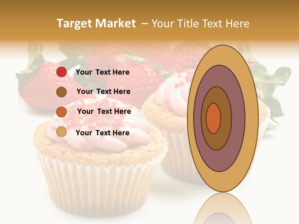 Tasty White Strawberry Muffins PowerPoint Template