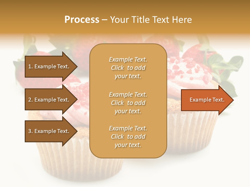 Tasty White Strawberry Muffins PowerPoint Template