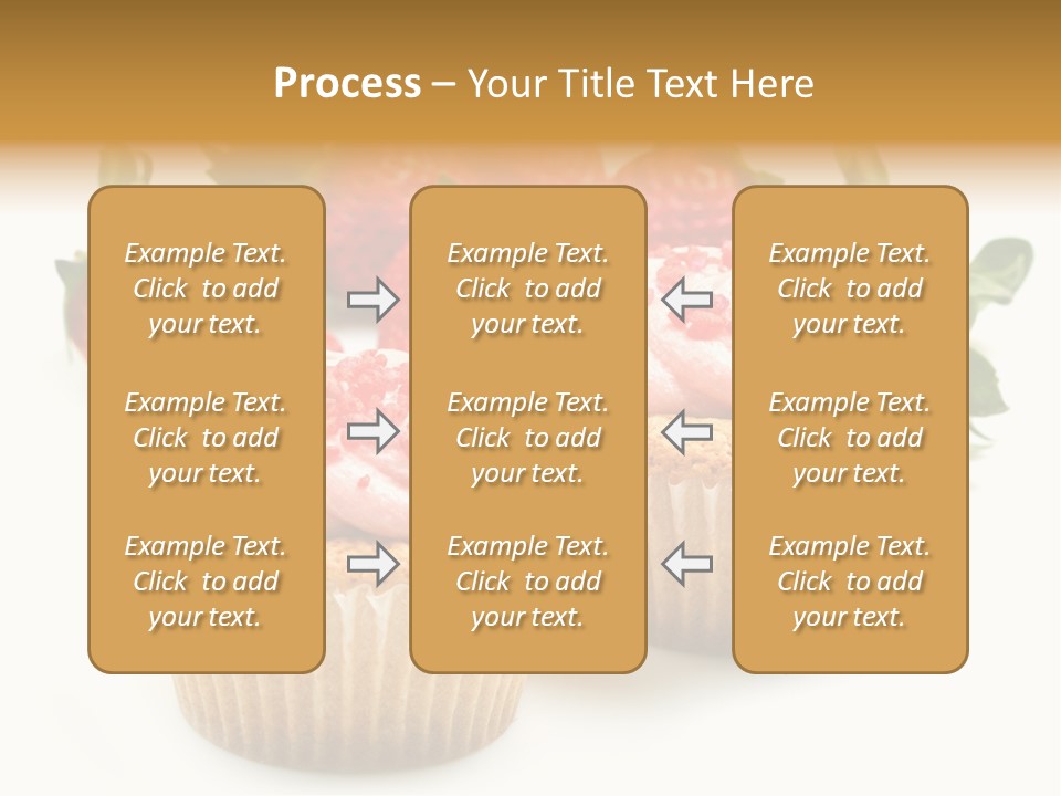 Tasty White Strawberry Muffins PowerPoint Template