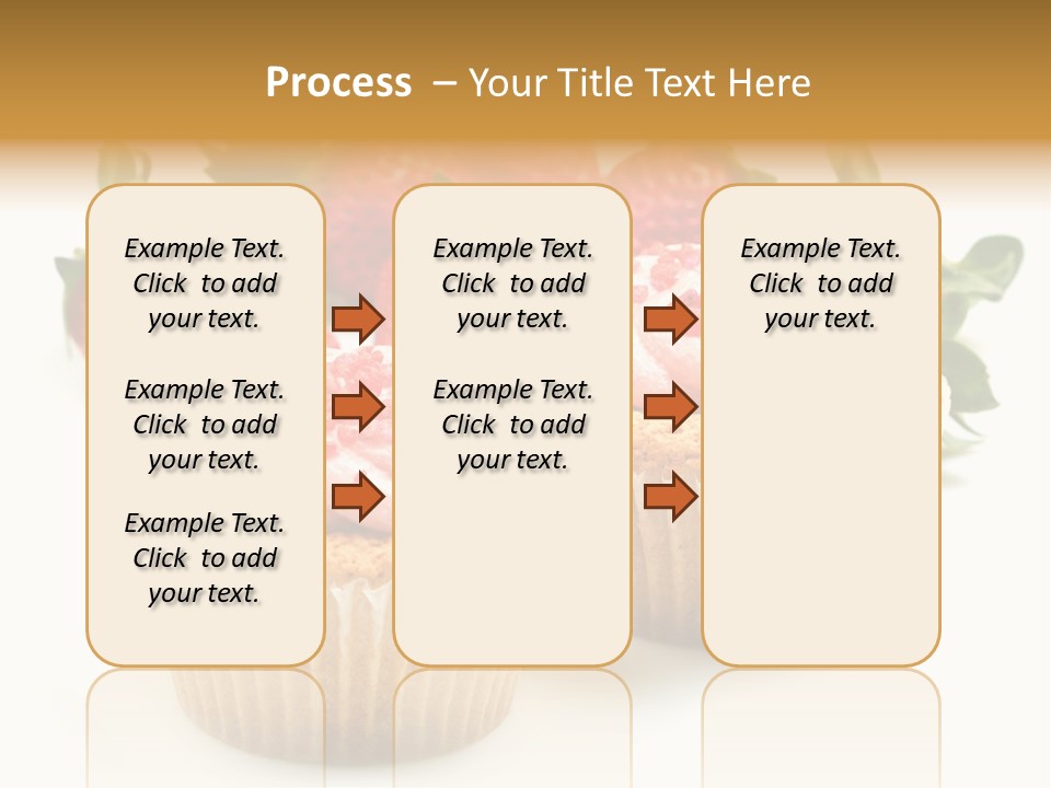 Tasty White Strawberry Muffins PowerPoint Template