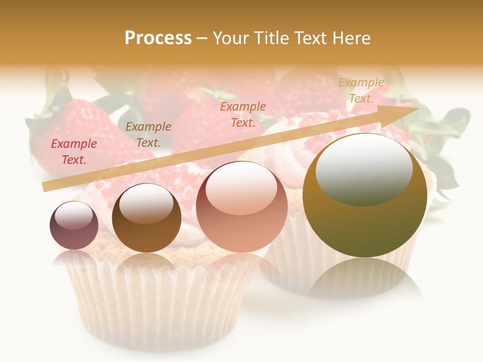 Tasty White Strawberry Muffins PowerPoint Template