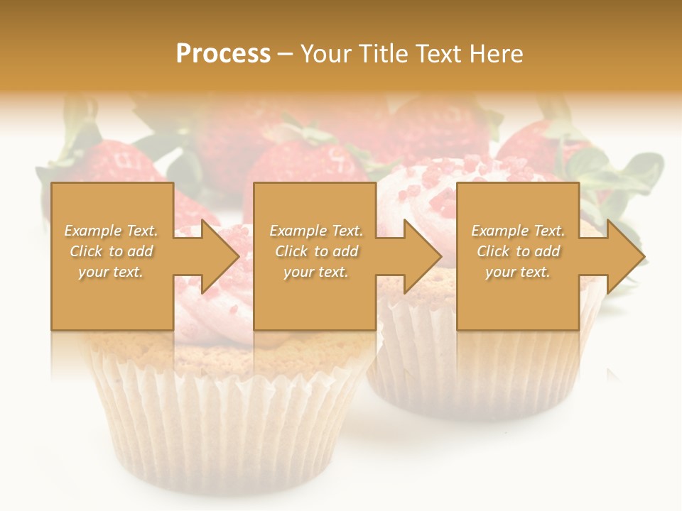 Tasty White Strawberry Muffins PowerPoint Template