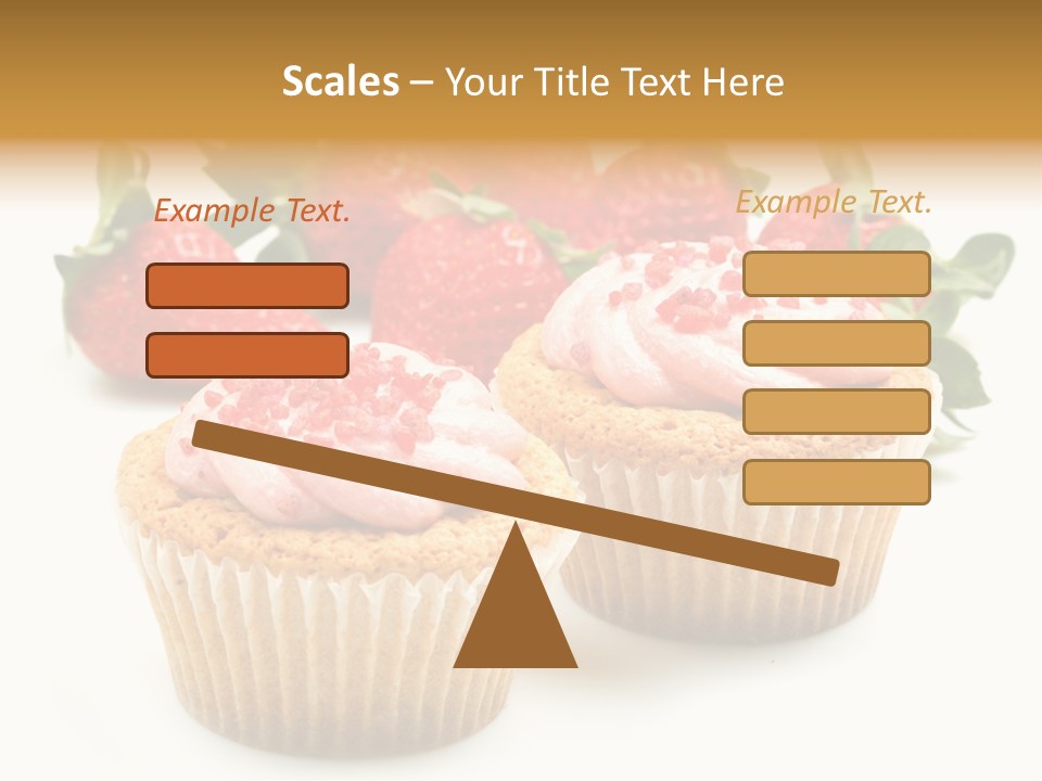 Tasty White Strawberry Muffins PowerPoint Template