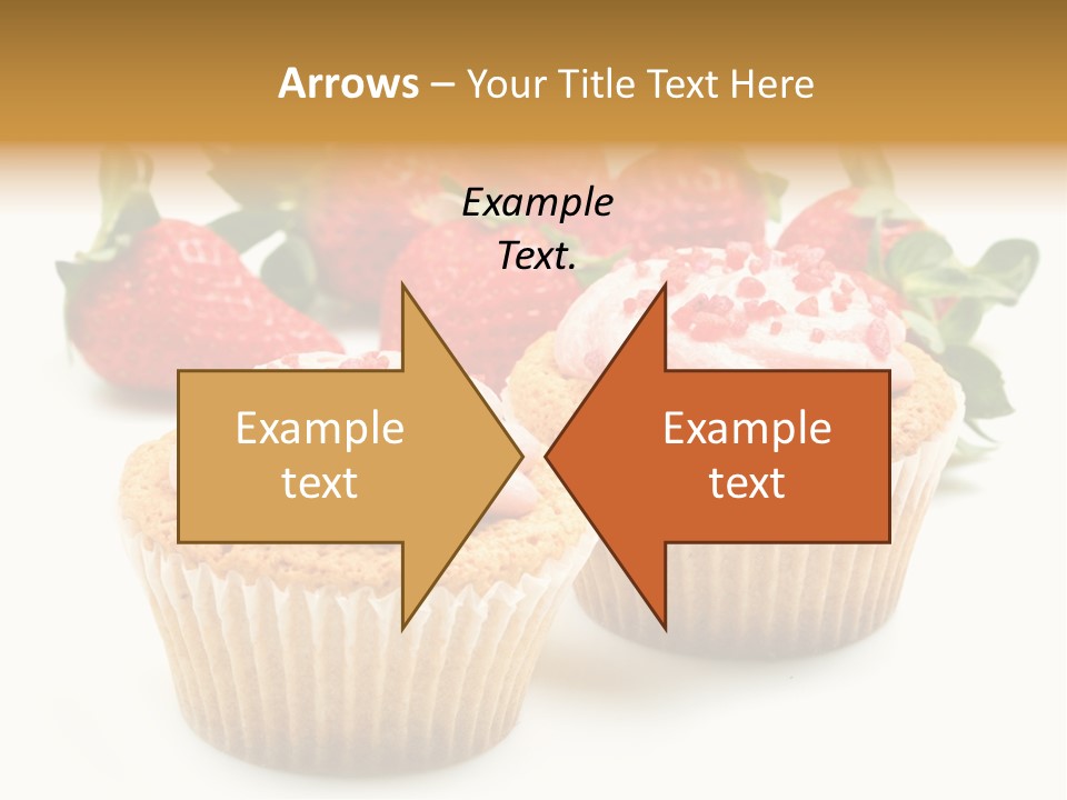 Tasty White Strawberry Muffins PowerPoint Template