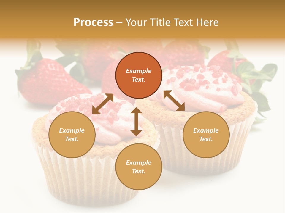 Tasty White Strawberry Muffins PowerPoint Template