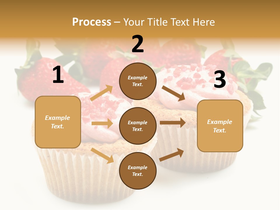 Tasty White Strawberry Muffins PowerPoint Template