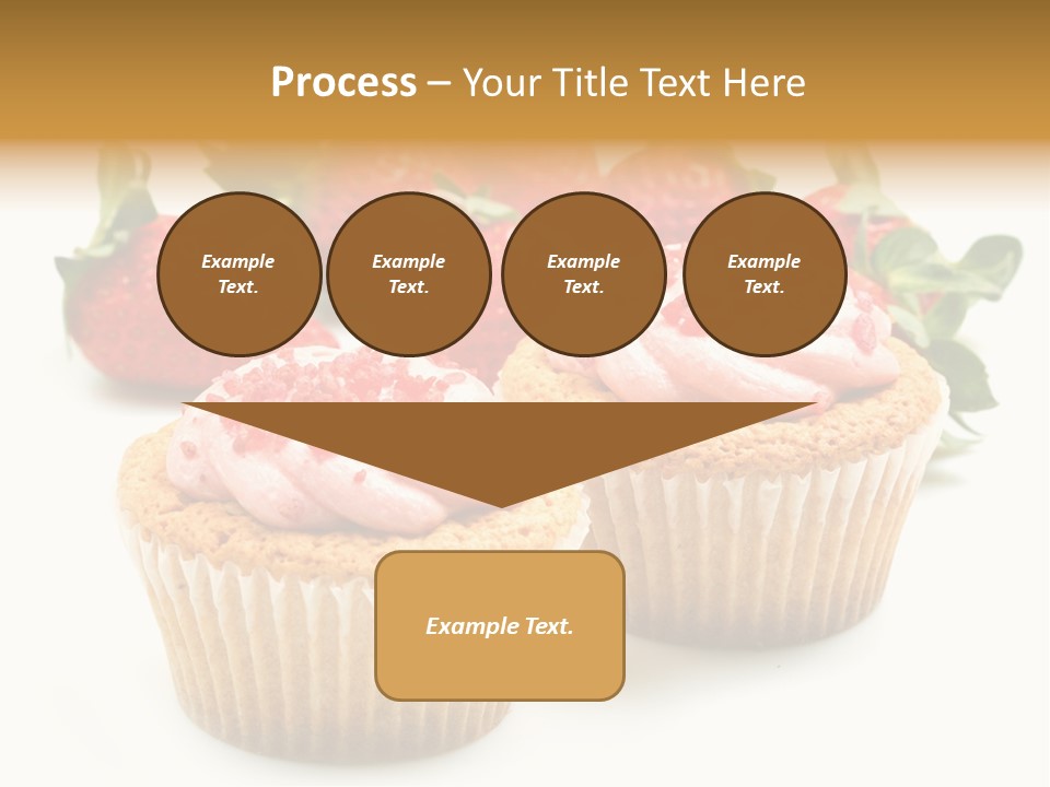 Tasty White Strawberry Muffins PowerPoint Template