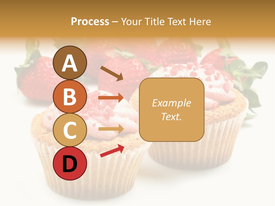 Tasty White Strawberry Muffins PowerPoint Template