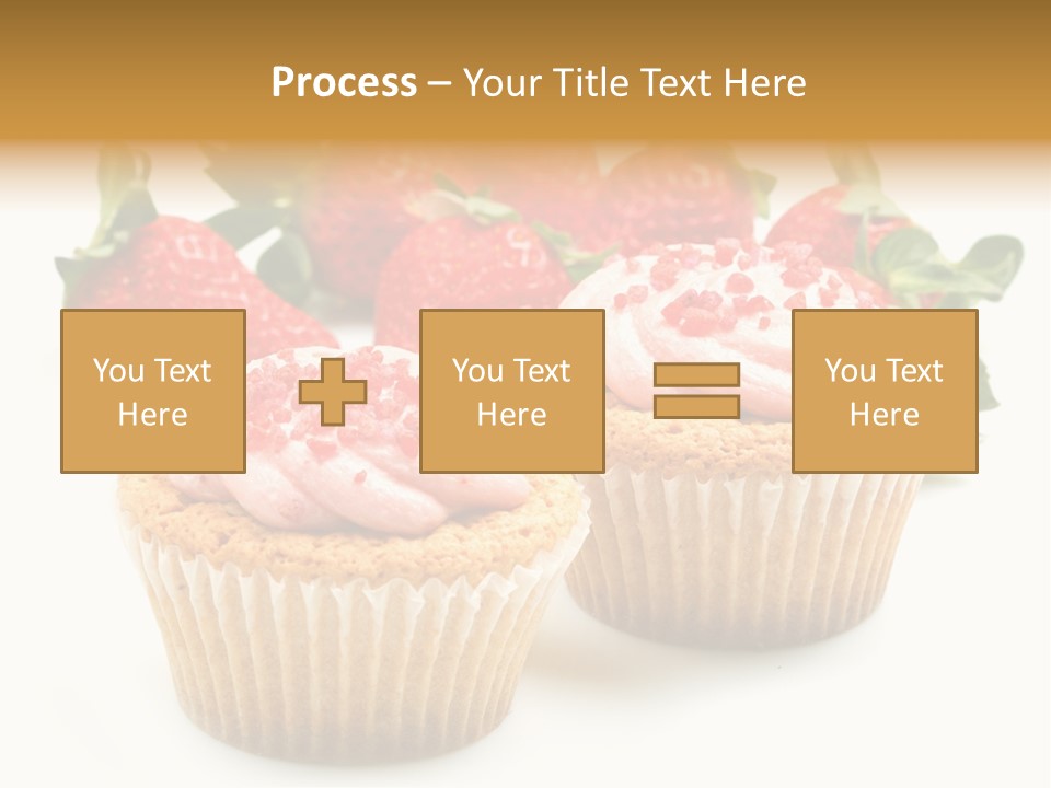 Tasty White Strawberry Muffins PowerPoint Template