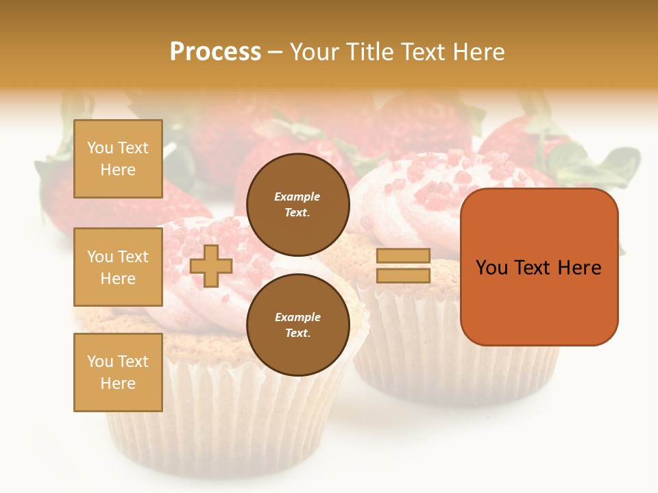Tasty White Strawberry Muffins PowerPoint Template