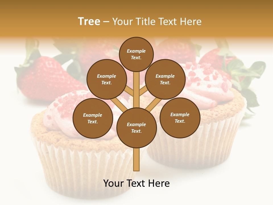 Tasty White Strawberry Muffins PowerPoint Template
