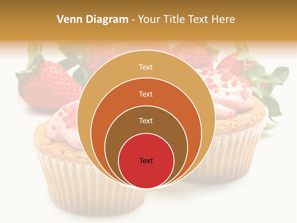 Tasty White Strawberry Muffins PowerPoint Template