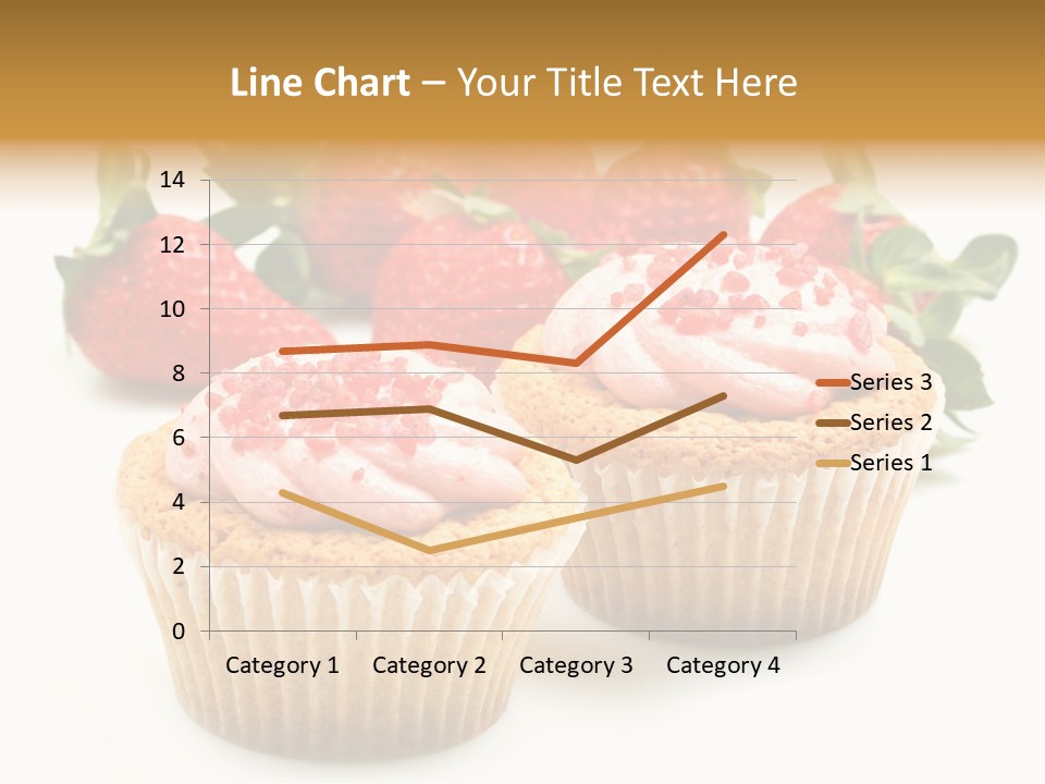 Tasty White Strawberry Muffins PowerPoint Template