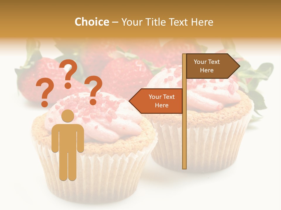 Tasty White Strawberry Muffins PowerPoint Template