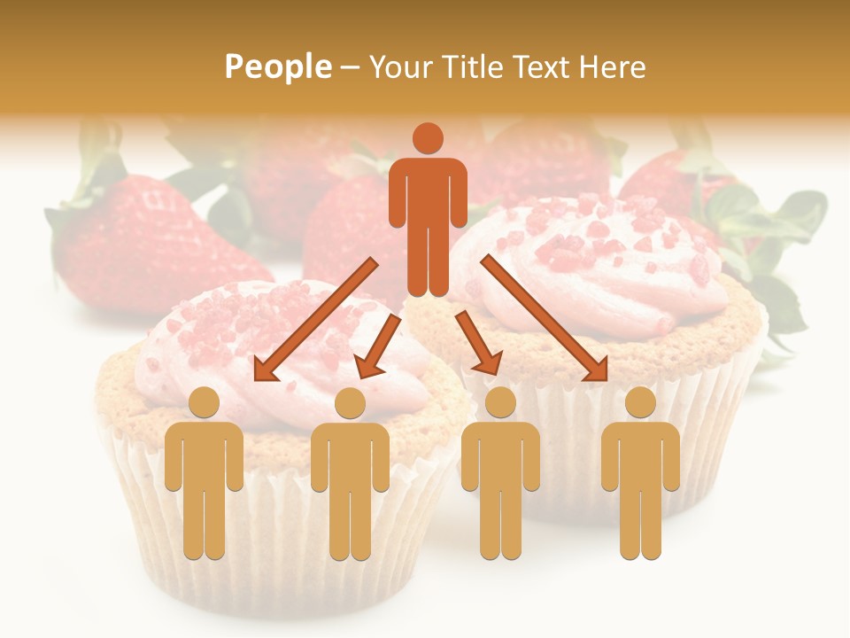 Tasty White Strawberry Muffins PowerPoint Template