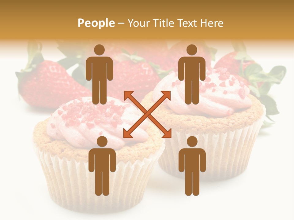 Tasty White Strawberry Muffins PowerPoint Template