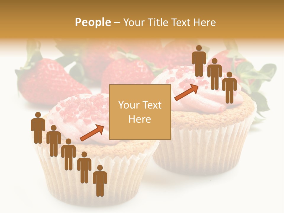 Tasty White Strawberry Muffins PowerPoint Template