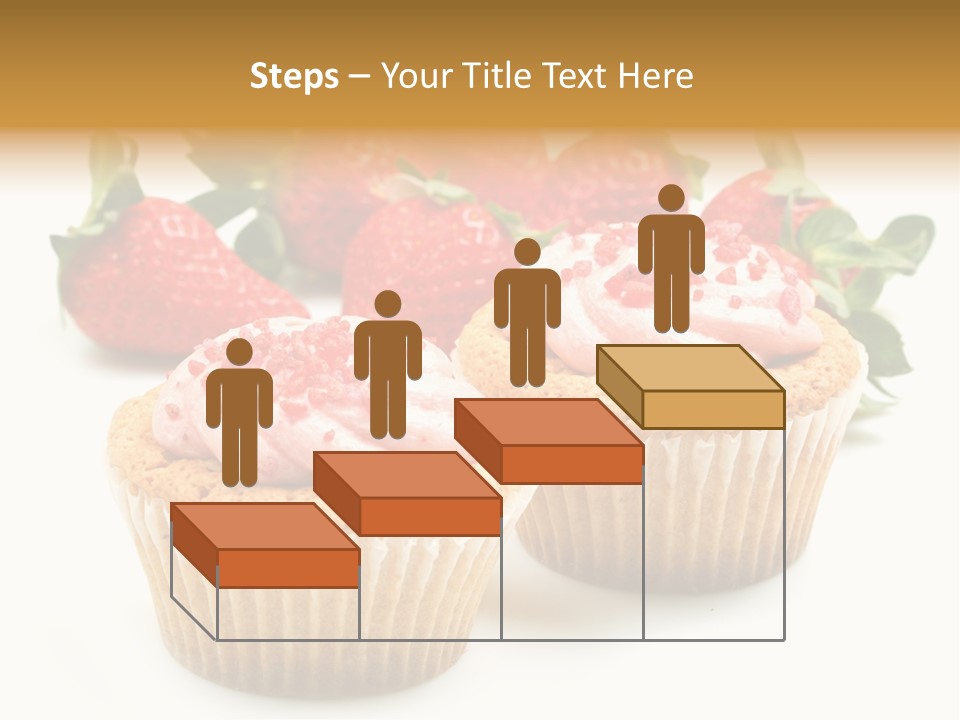 Tasty White Strawberry Muffins PowerPoint Template