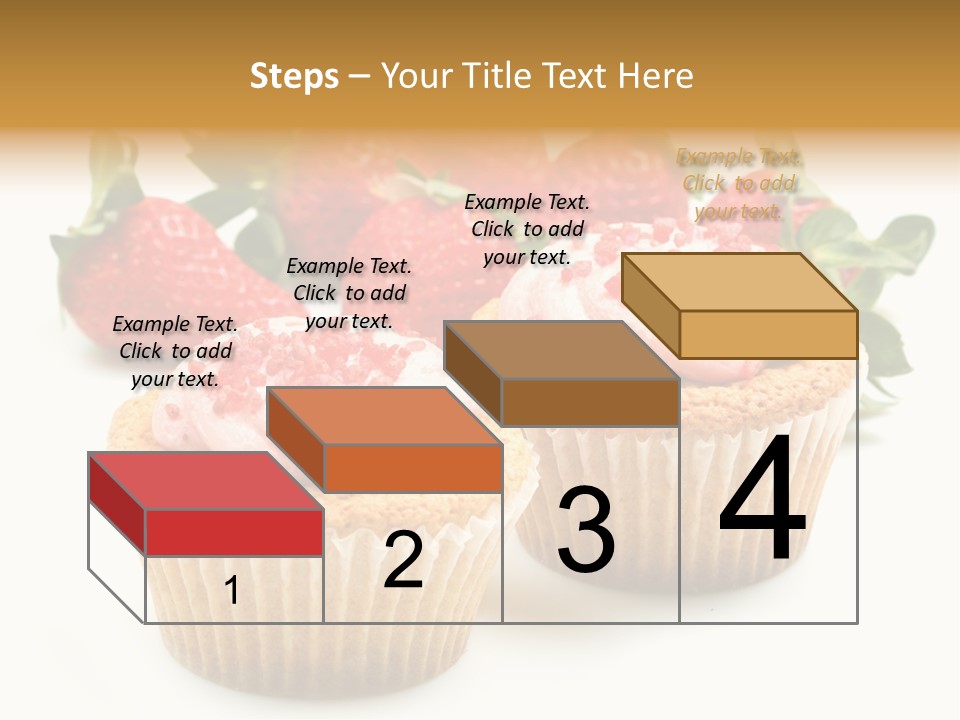 Tasty White Strawberry Muffins PowerPoint Template