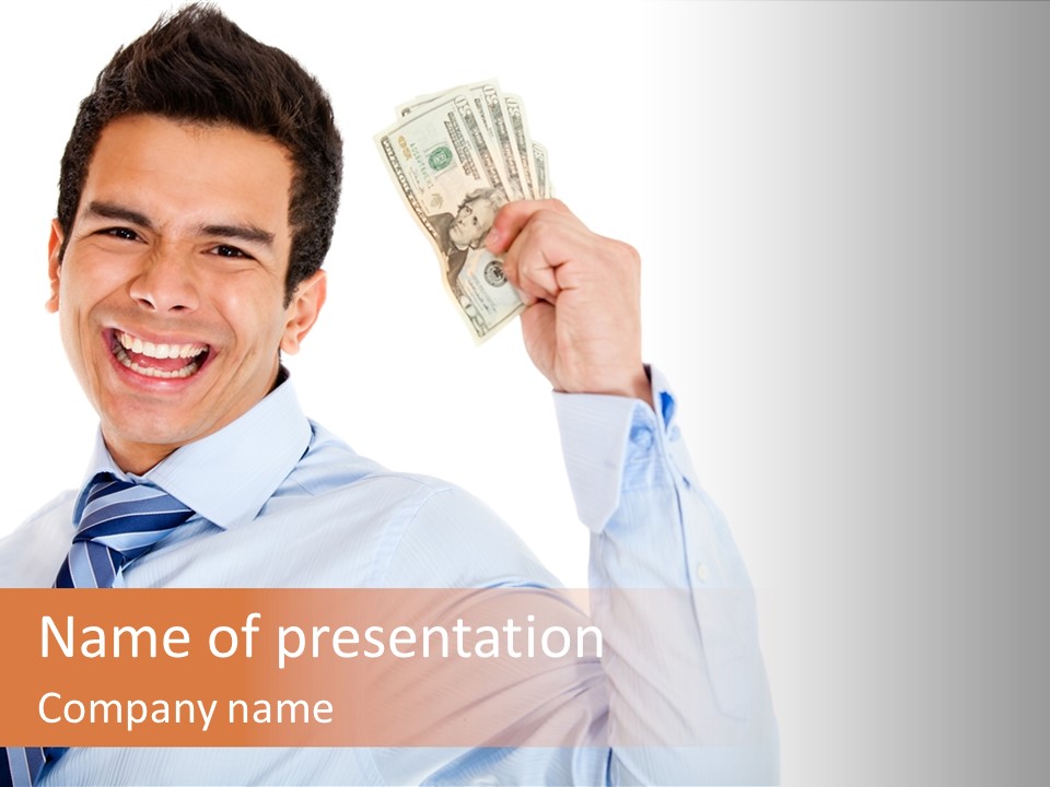 Financial Cash Worker PowerPoint Template