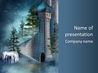 Schody Niebieski Wie PowerPoint Template