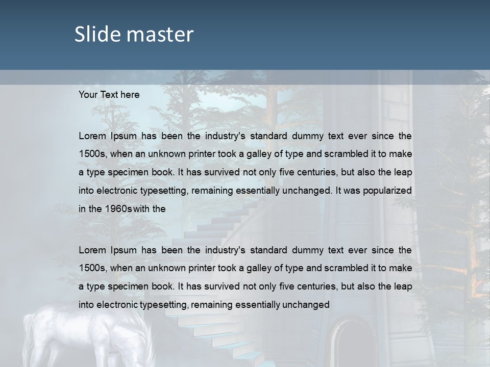 Schody Niebieski Wie PowerPoint Template