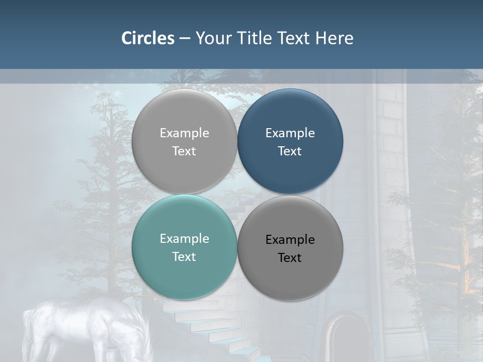 Schody Niebieski Wie PowerPoint Template