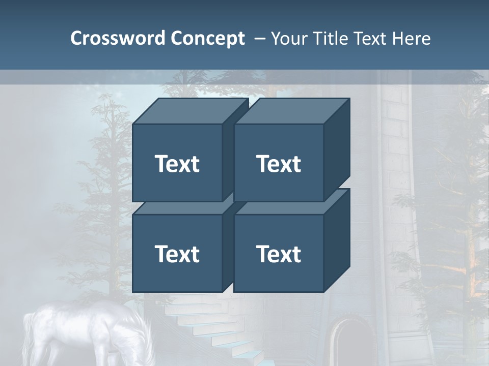 Schody Niebieski Wie PowerPoint Template