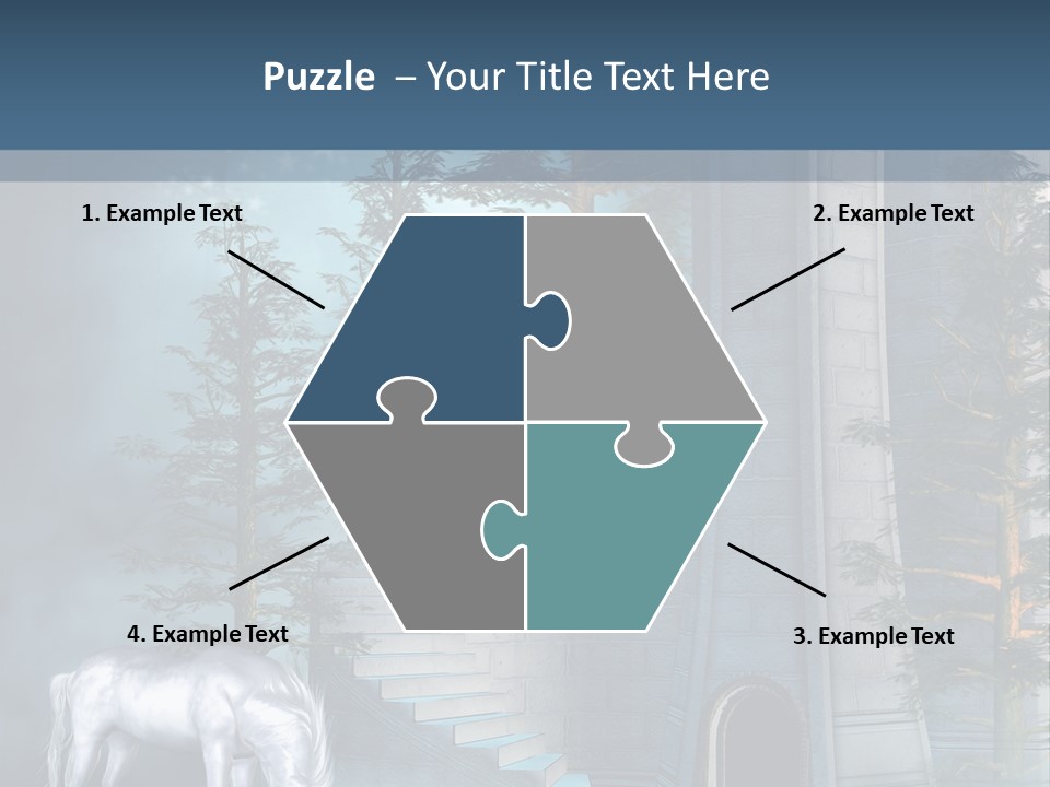 Schody Niebieski Wie PowerPoint Template