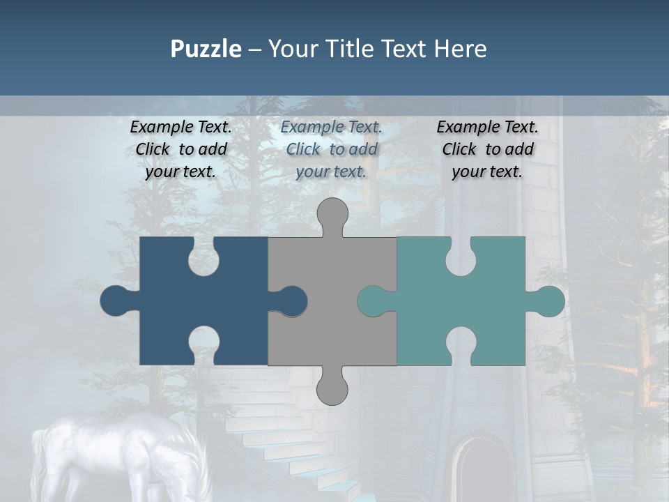 Schody Niebieski Wie PowerPoint Template