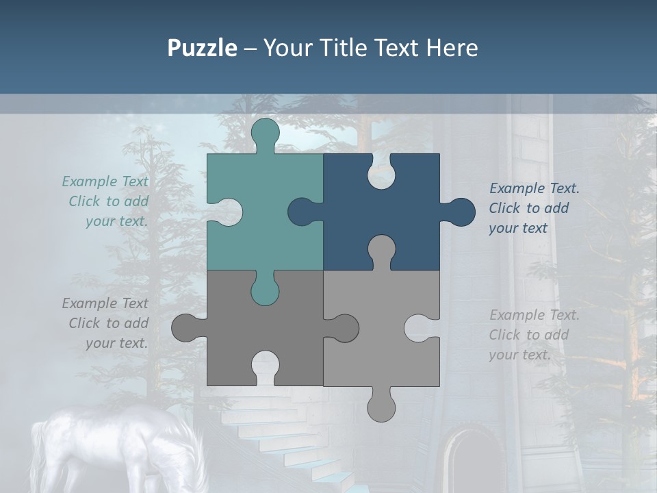 Schody Niebieski Wie PowerPoint Template