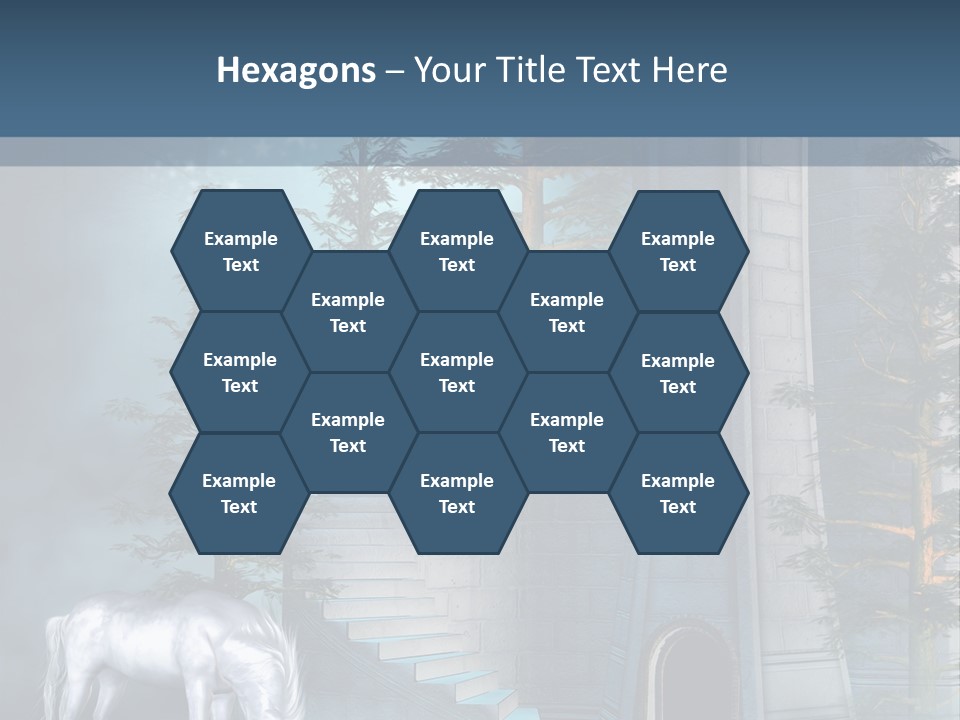 Schody Niebieski Wie PowerPoint Template