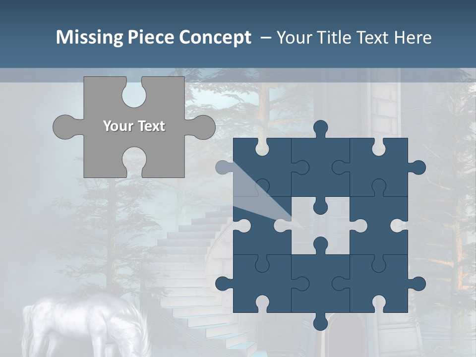 Schody Niebieski Wie PowerPoint Template