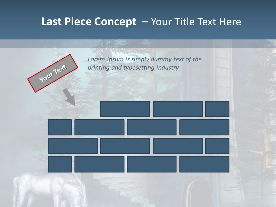 Schody Niebieski Wie PowerPoint Template