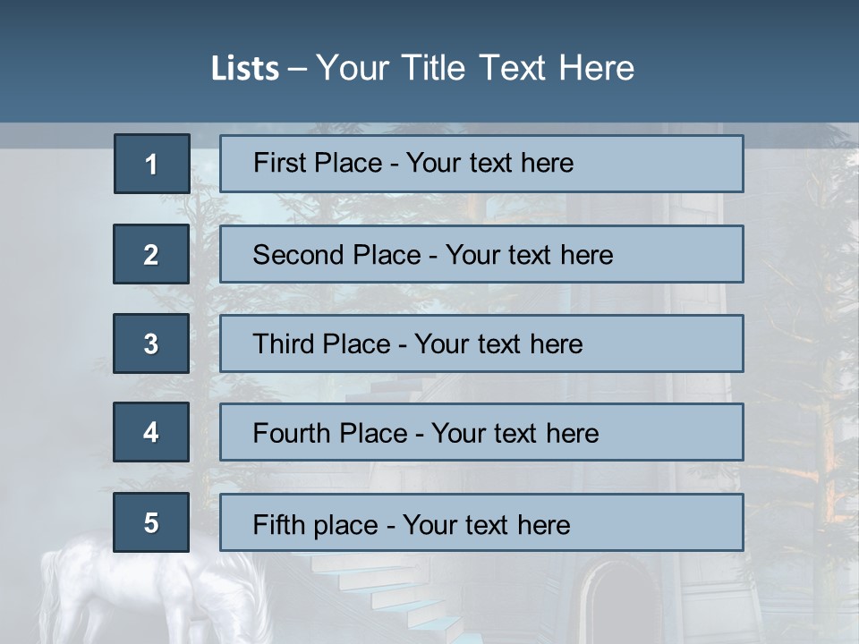 Schody Niebieski Wie PowerPoint Template