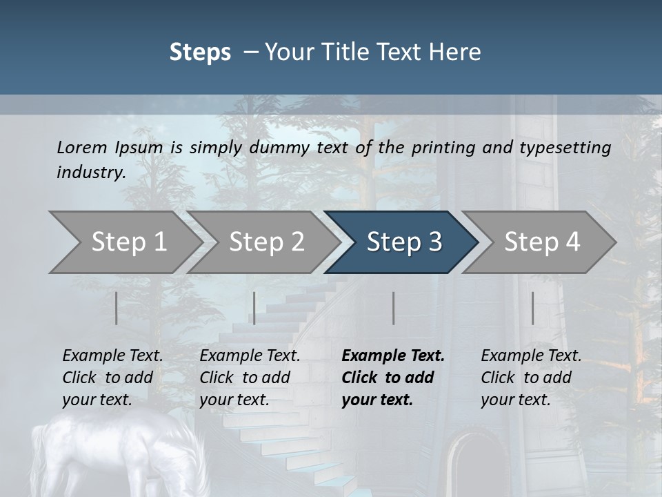 Schody Niebieski Wie PowerPoint Template