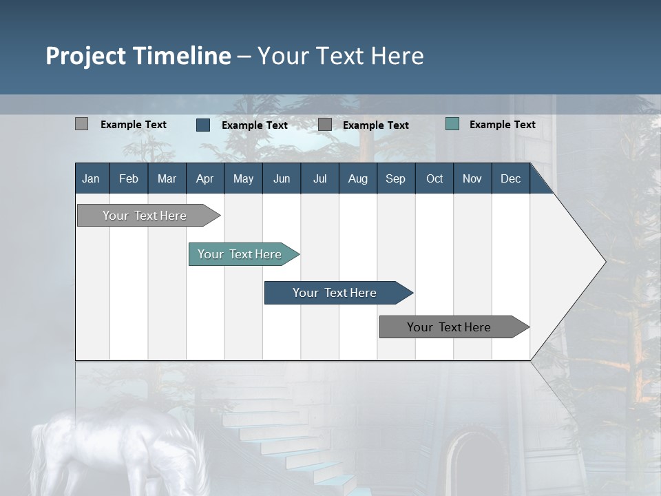 Schody Niebieski Wie PowerPoint Template