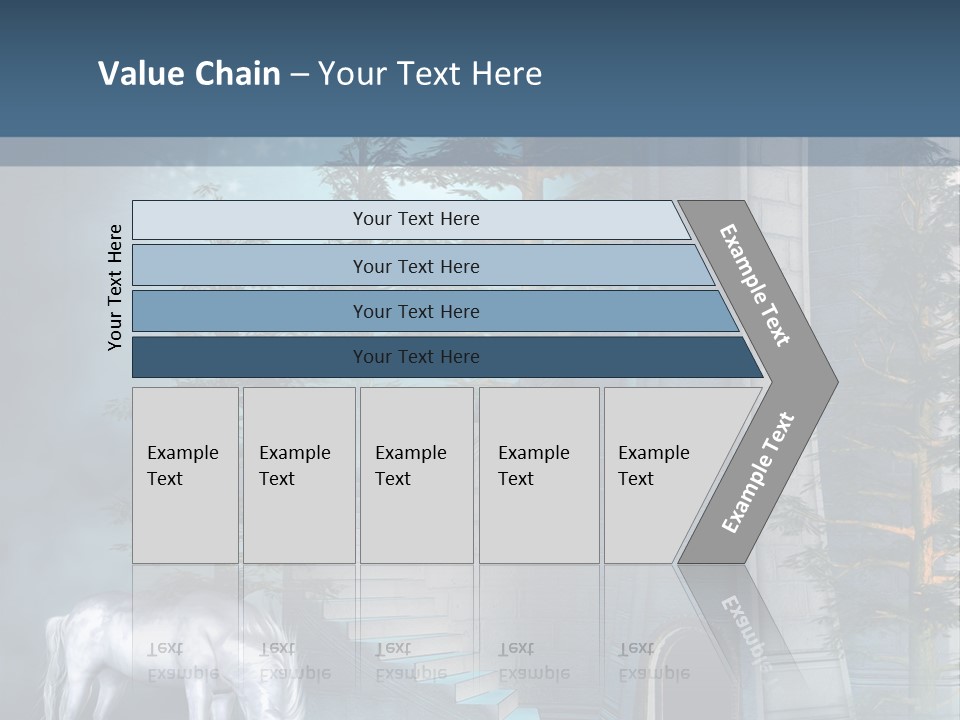 Schody Niebieski Wie PowerPoint Template