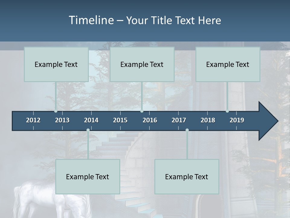 Schody Niebieski Wie PowerPoint Template