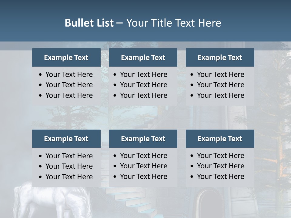 Schody Niebieski Wie PowerPoint Template