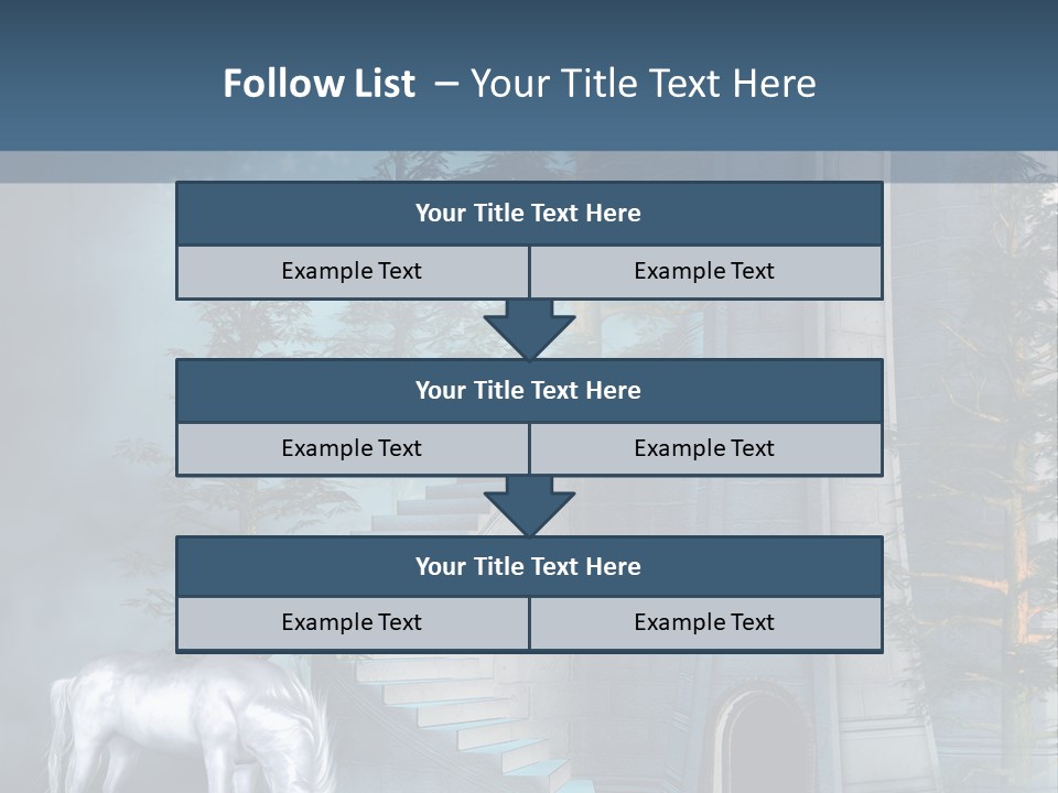 Schody Niebieski Wie PowerPoint Template