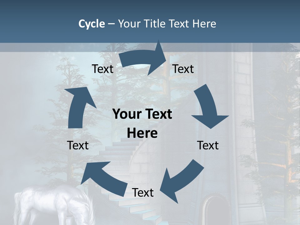 Schody Niebieski Wie PowerPoint Template
