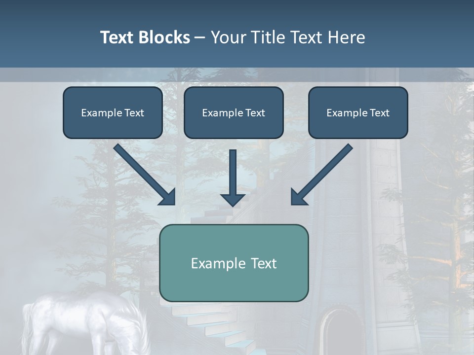 Schody Niebieski Wie PowerPoint Template