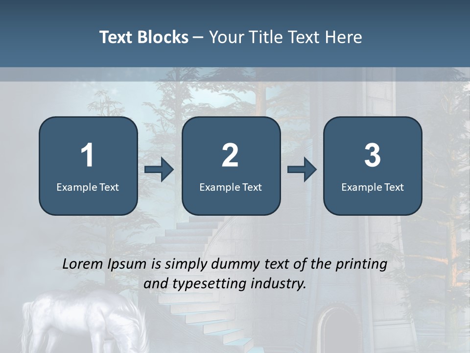 Schody Niebieski Wie PowerPoint Template