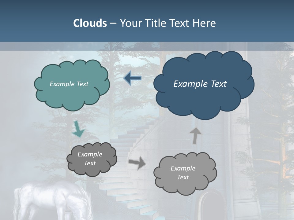 Schody Niebieski Wie PowerPoint Template