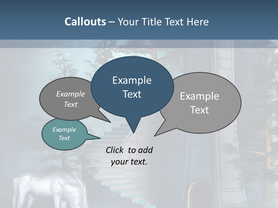 Schody Niebieski Wie PowerPoint Template
