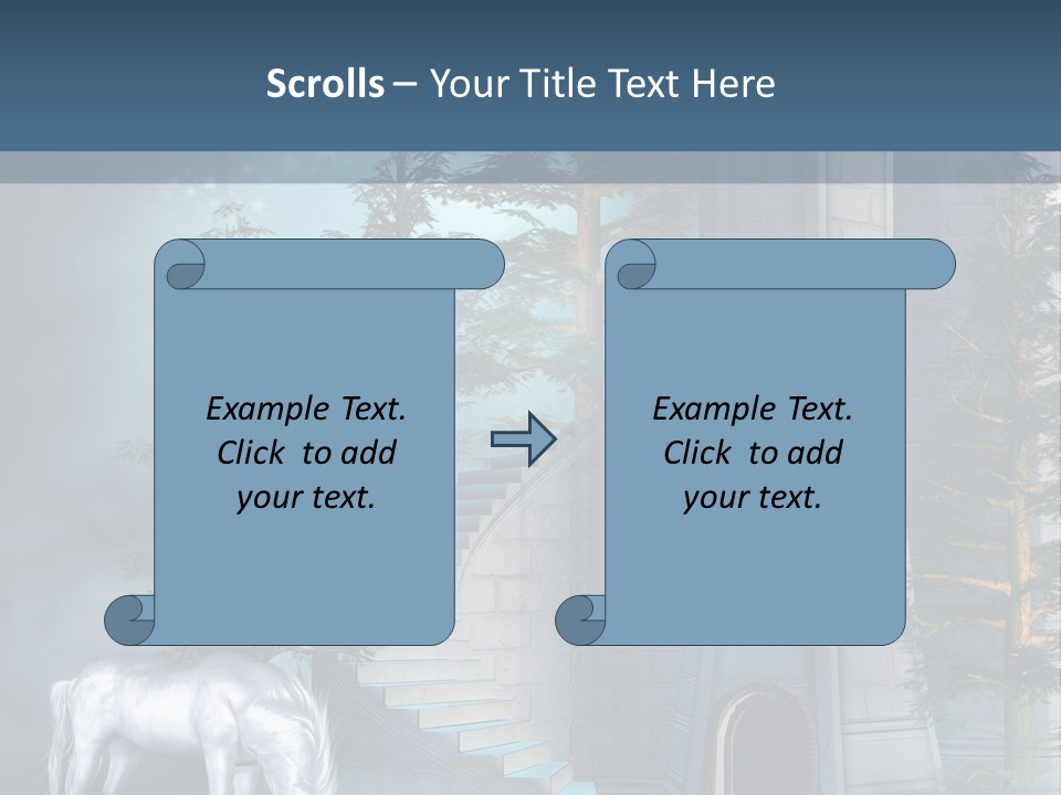 Schody Niebieski Wie PowerPoint Template